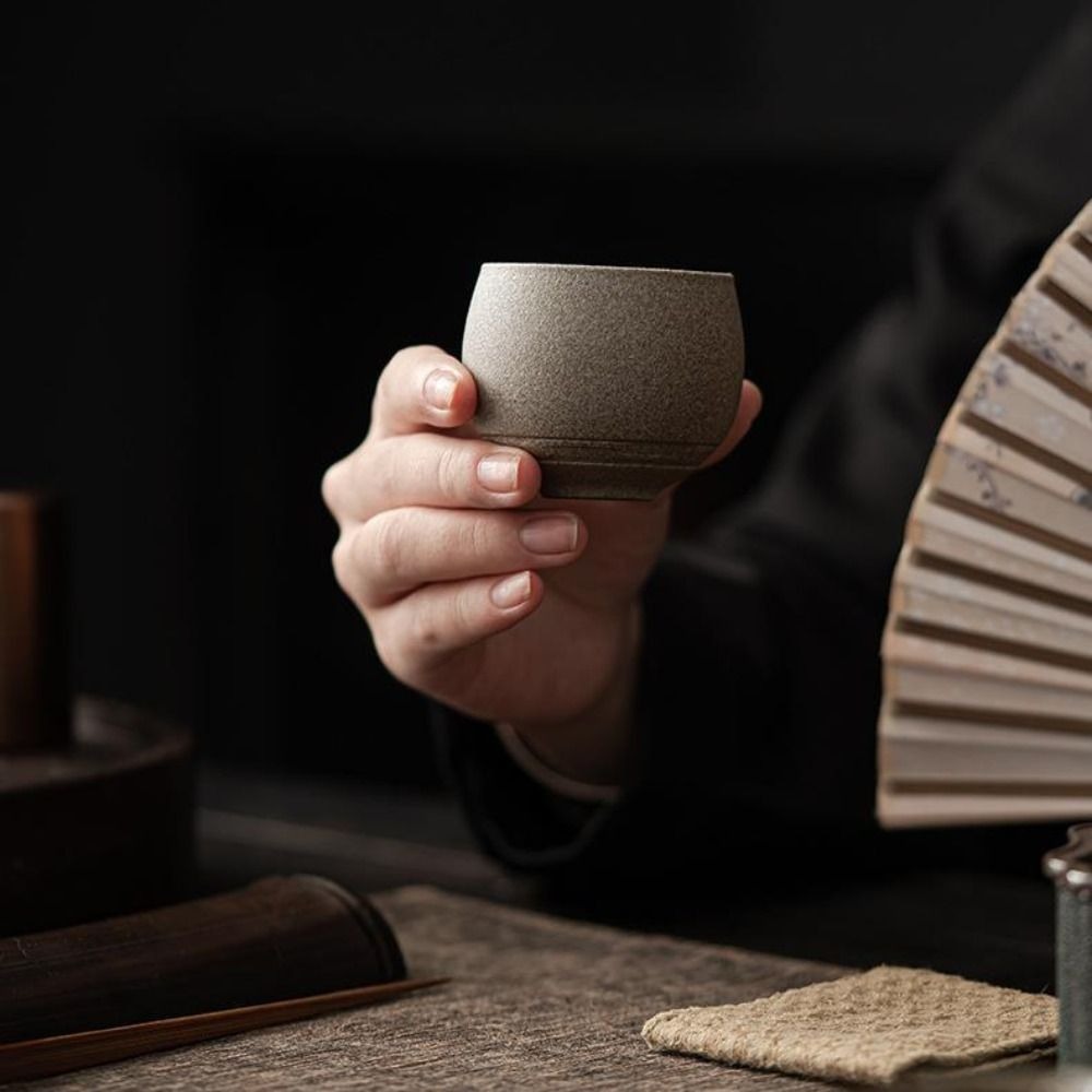 Handmade Ceramic Mug - Kung Fu Çay Seti Japon Taş