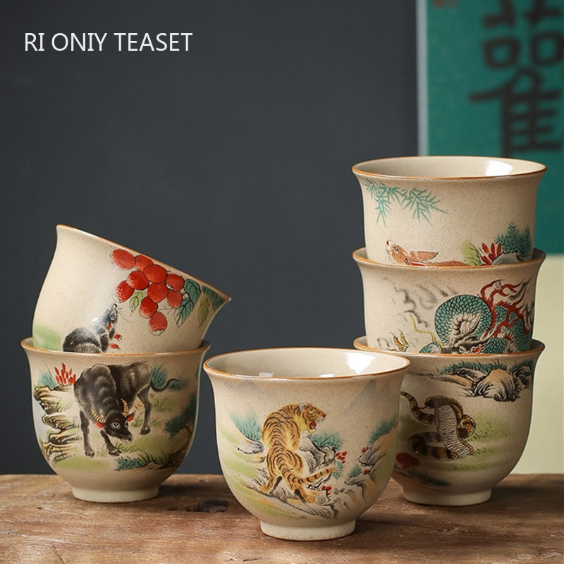 Handmade Ceramic Mug - 1 adet Çin Zodyak Seramik çay