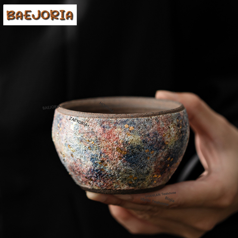 Handmade Ceramic Mug - BAEJORIA 100ML Antik Uzun Fırın Kaya